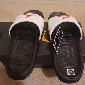 Jordan Break Slide Men's Sandal  black/ white/ red